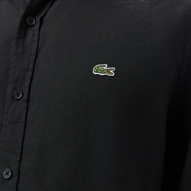  Lacoste Erkek Regular Fit Keten Siyah Gömlek