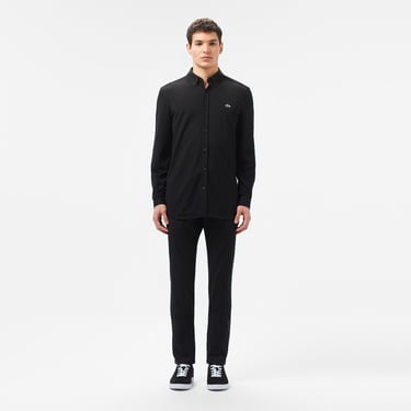  Lacoste Erkek Slim Fit Düğmeli Yaka Siyah Gömlek
