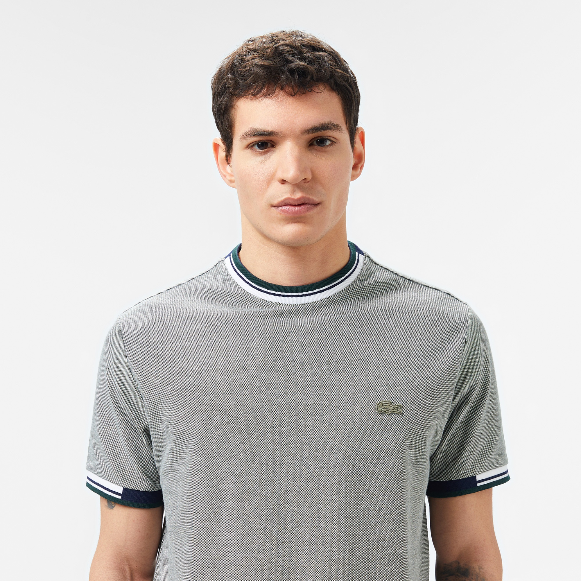 Lacoste Erkek Regular Fit Bisiklet Yaka Gri T-Shirt