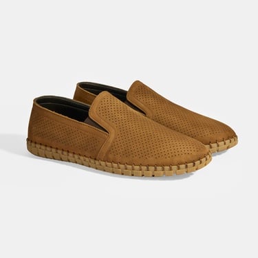  Dislina Taba Erkek Deri Slip-On Günlük Ayakkabı