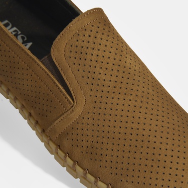  Dislina Taba Erkek Deri Slip-On Günlük Ayakkabı