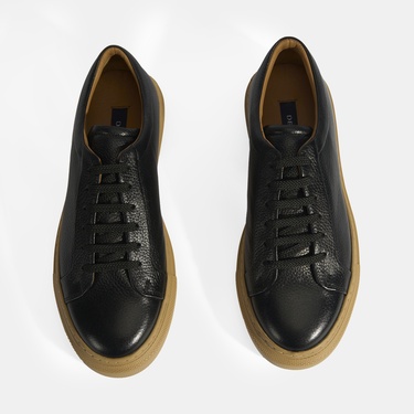  Eliseo Siyah Erkek Deri Bağcıklı Günlük Ayakkabı