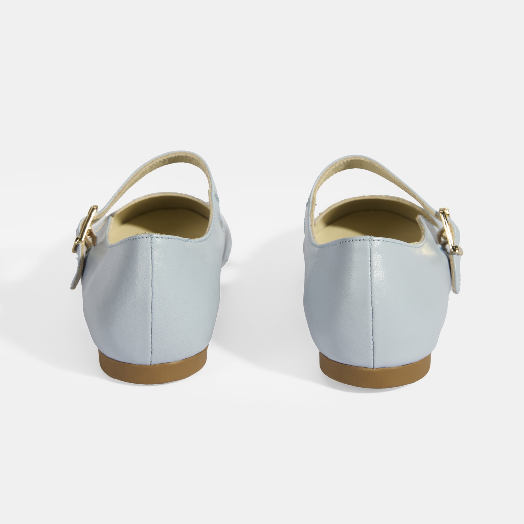 Kadın Mavi Deri Mary Jane Babet