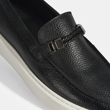  Liverty Siyah Erkek Deri Tokalı Loafer