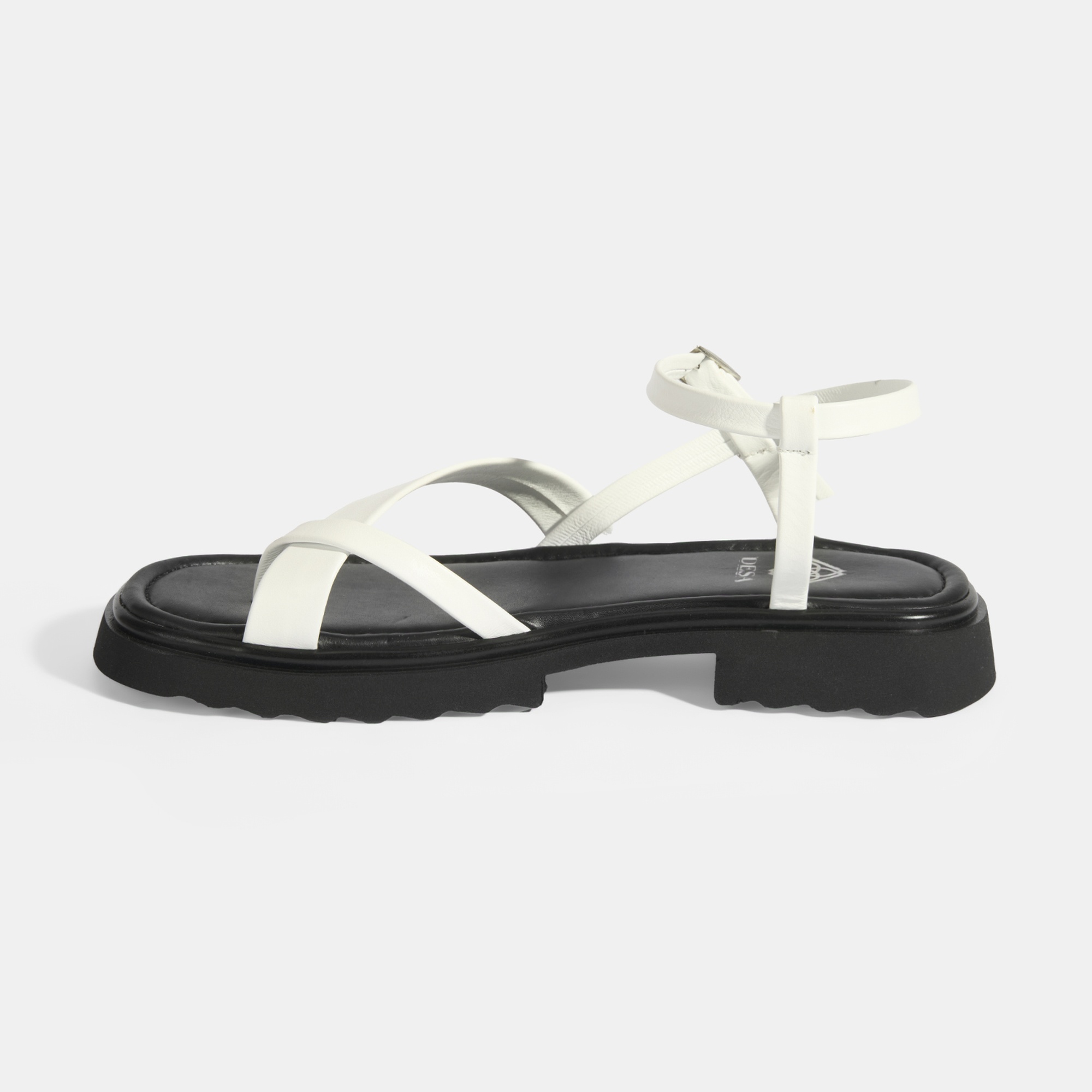 Kadın Beyaz Parmak Arası Deri Sandalet