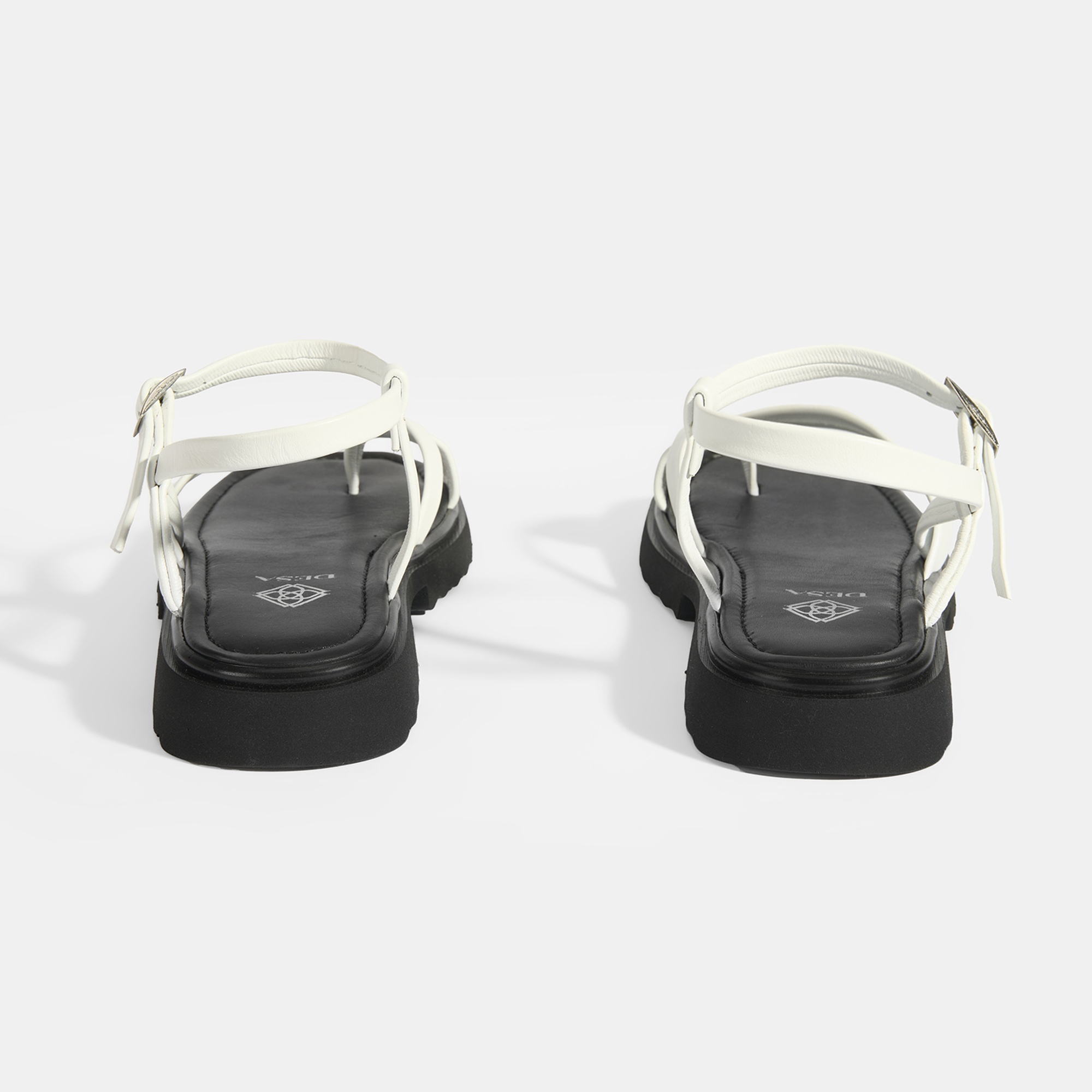 Kadın Beyaz Parmak Arası Deri Sandalet