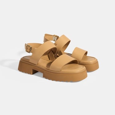  Kadın Bej Deri Sandalet