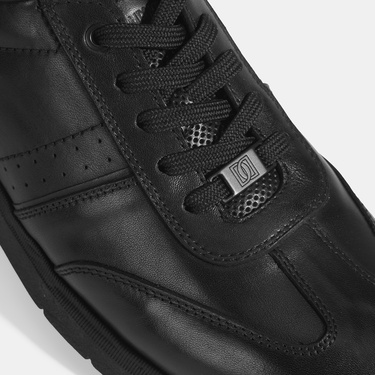  Erkek Siyah DesaComfort Bağcıklı Deri Günlük Ayakkabı