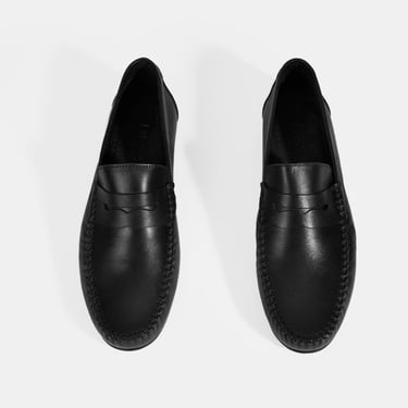  Jovian Siyah Erkek Deri Slip-On Loafer
