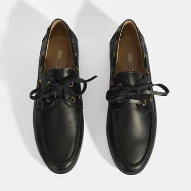  Kadın Siyah Deri Günlük Ayakkabı