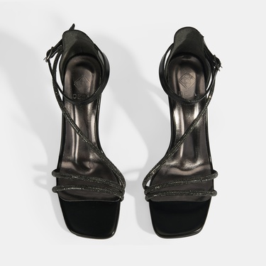  Kadın Siyah Toka Detaylı Topuklu Abiye Sandalet