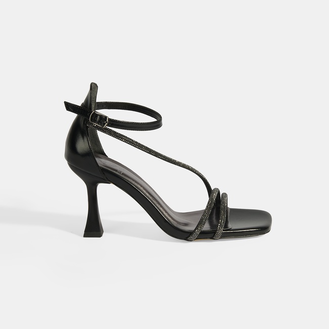  Kadın Siyah Toka Detaylı Topuklu Abiye Sandalet