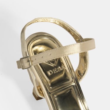  Kadın Gold Toka Detaylı Topuklu Abiye Sandalet