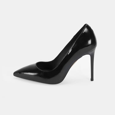  Kadın Siyah Rugan Topuklu Klasik Ayakkabı
