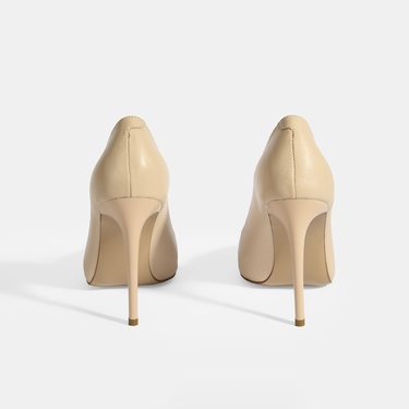  Kadın Ten Deri Topuklu Klasik Ayakkabı