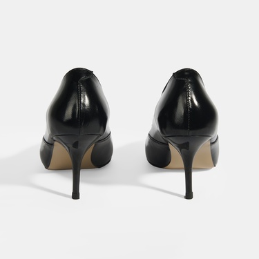  Kadın Siyah Rugan Topuklu Ayakkabı