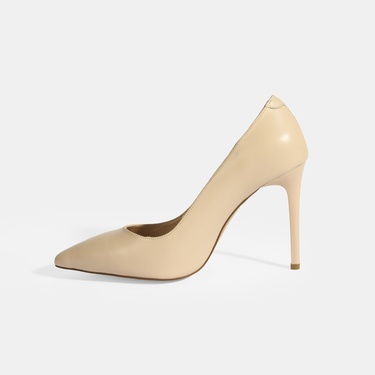  Kadın Ten Deri Topuklu Klasik Ayakkabı