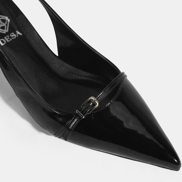  Kadın Siyah Topuklu Klasik Ayakkabı
