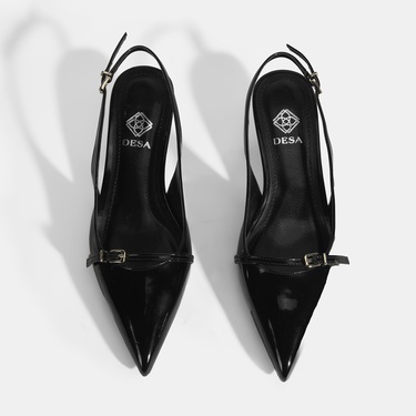  Kadın Siyah Topuklu Klasik Ayakkabı