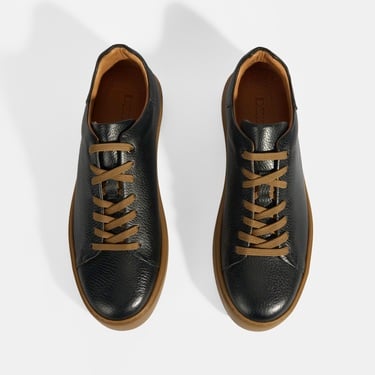  Monikar Siyah Erkek Deri Bağcıklı Günlük Ayakkabı