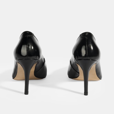  Kadın Siyah Rugan Topuklu Ayakkabı