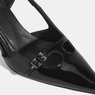  Limited Edition Siyah Kadın Rugan Topuklu Ayakkabı