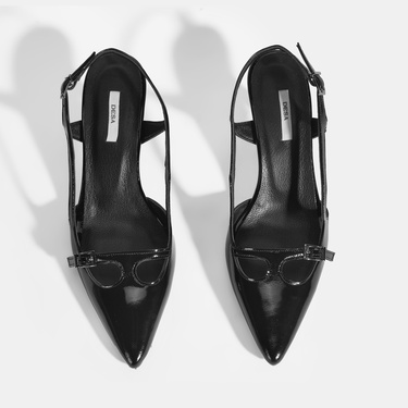  Limited Edition Siyah Kadın Rugan Topuklu Ayakkabı