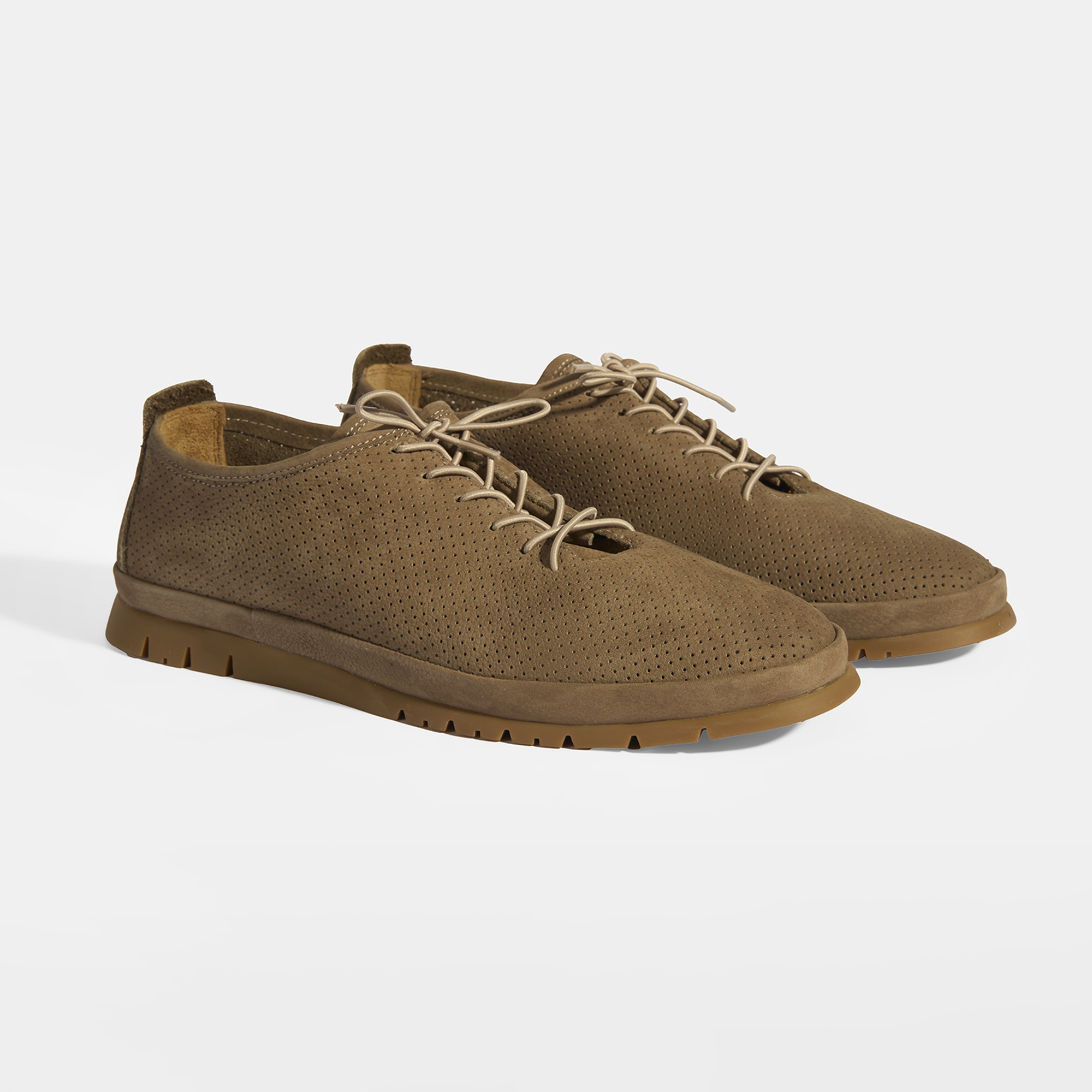 Erkek Vizon Bağcıklı Deri Ayakkabı