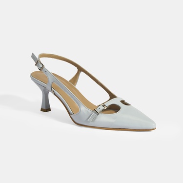  Limited Edition Mavi Kadın Rugan Topuklu Ayakkabı