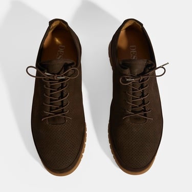  Erkek Koyu Kahve Bağcıklı Deri Ayakkabı