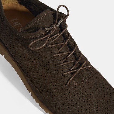  Erkek Koyu Kahve Bağcıklı Deri Ayakkabı