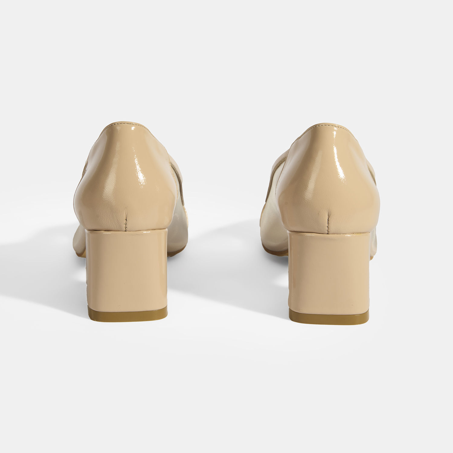 Kadın Bej File Detaylı Topuklu Klasik Ayakkabı