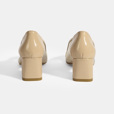  Kadın Bej File Detaylı Topuklu Klasik Ayakkabı