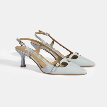  Limited Edition Mavi Kadın Rugan Topuklu Ayakkabı