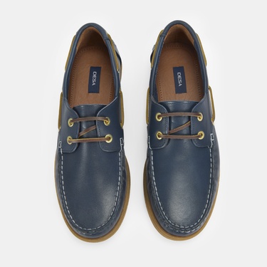  Leminna Lacivert Erkek Deri Tekne Günlük Ayakkabı