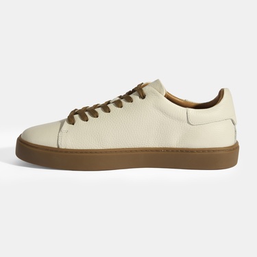  Monikar Bej Erkek Deri Bağcıklı Günlük Ayakkabı