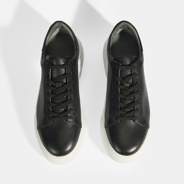  Reminya Siyah Erkek Deri Bağcıklı Günlük Ayakkabı