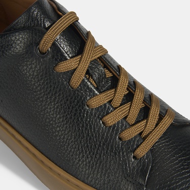  Monikar Siyah Erkek Deri Bağcıklı Günlük Ayakkabı