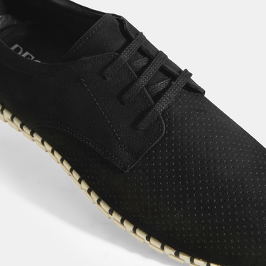  Moriya Siyah Erkek Deri Bağcıklı Günlük Ayakkabı