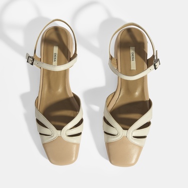  Kadın Beyaz Slingback Deri Günlük Ayakkabı