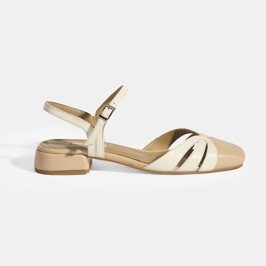  Kadın Beyaz Slingback Deri Günlük Ayakkabı