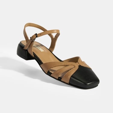  Kadın Bej Slingback Deri Günlük Ayakkabı