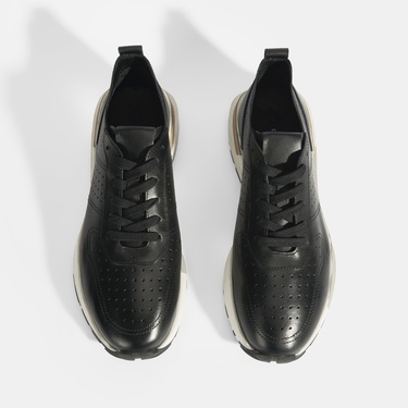  Tressa Siyah Erkek Deri Bağcıklı Günlük Ayakkabı