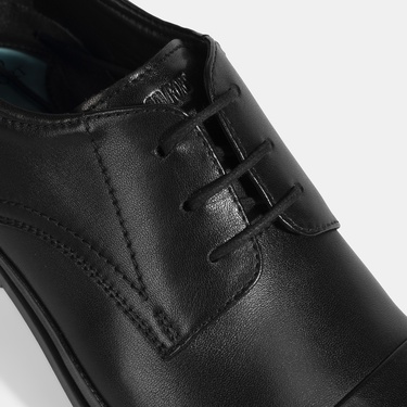  Erkek Siyah DesaComfort Deri Bağcıklı Günlük Ayakkabı