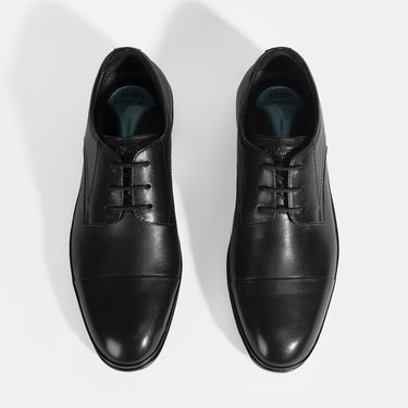  Erkek Siyah DesaComfort Deri Bağcıklı Günlük Ayakkabı