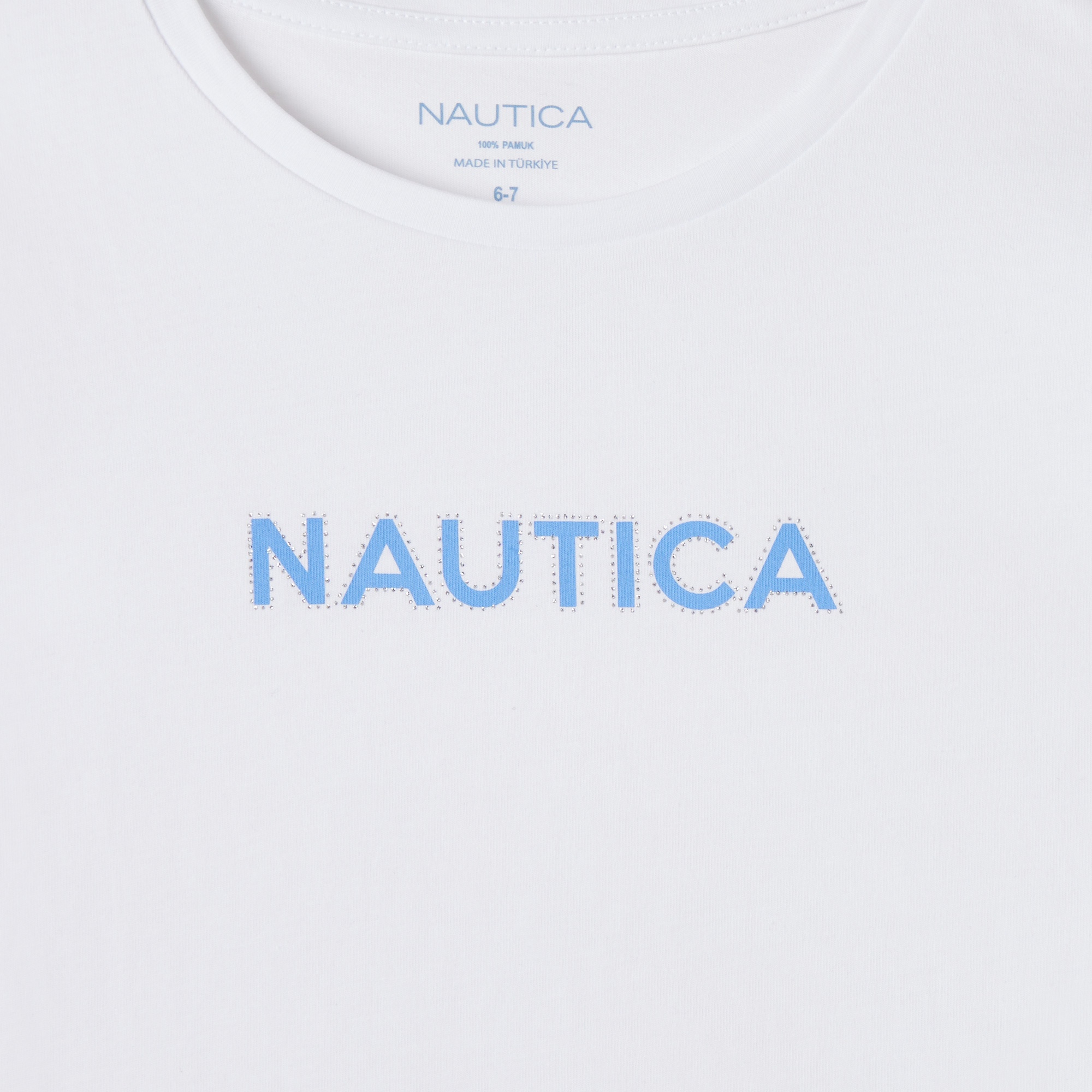 Nautica Kız Çocuk Beyaz Regular Fit Baskılı T-Shirt