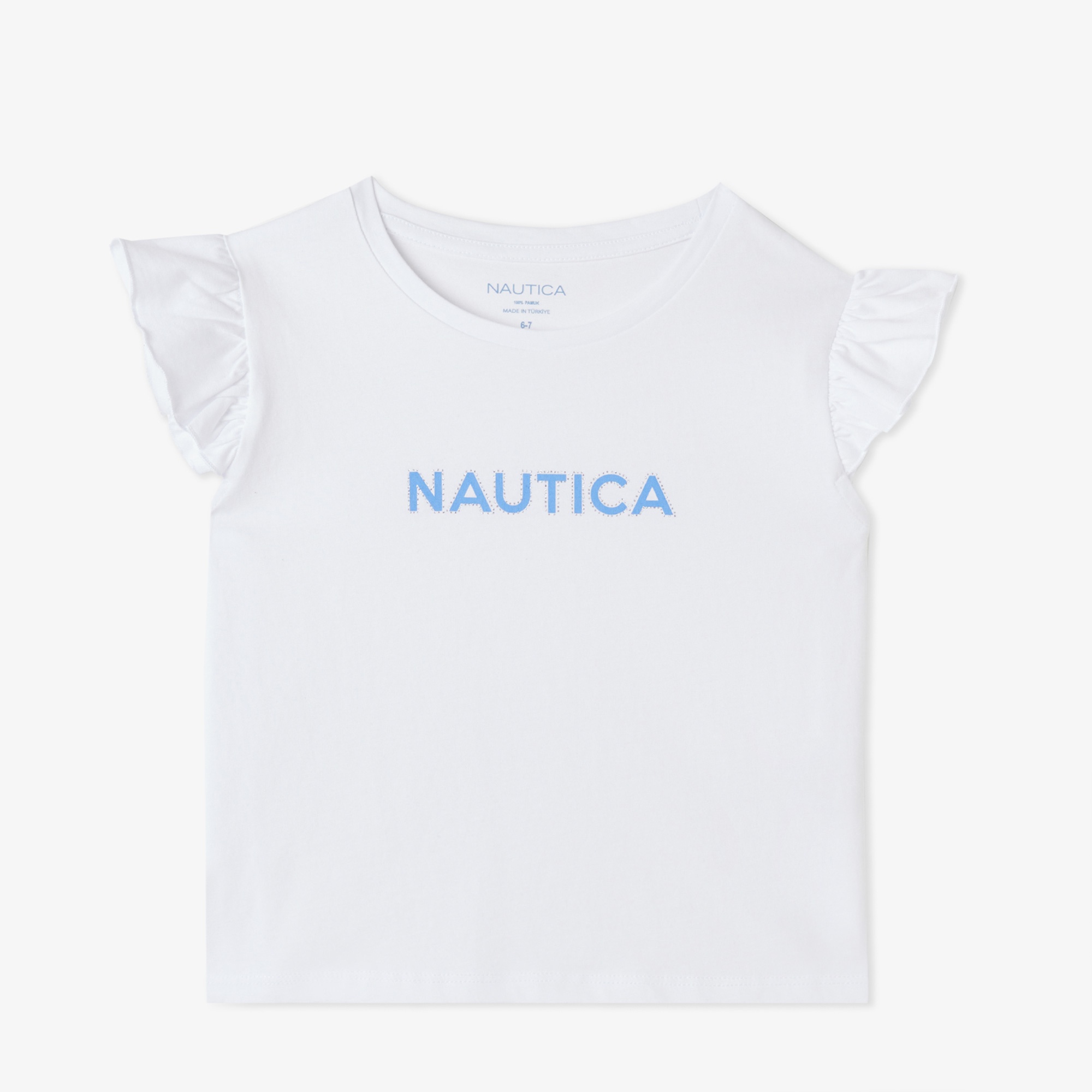 Nautica Kız Çocuk Beyaz Regular Fit Baskılı T-Shirt