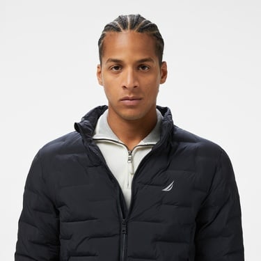  Nautica Erkek Siyah Standart Fit Dik Yaka Mont