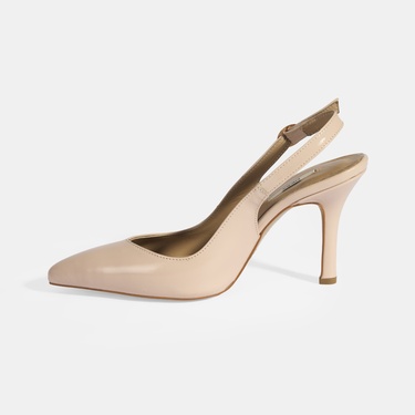  Kadın Pudra Rugan Topuklu Ayakkabı