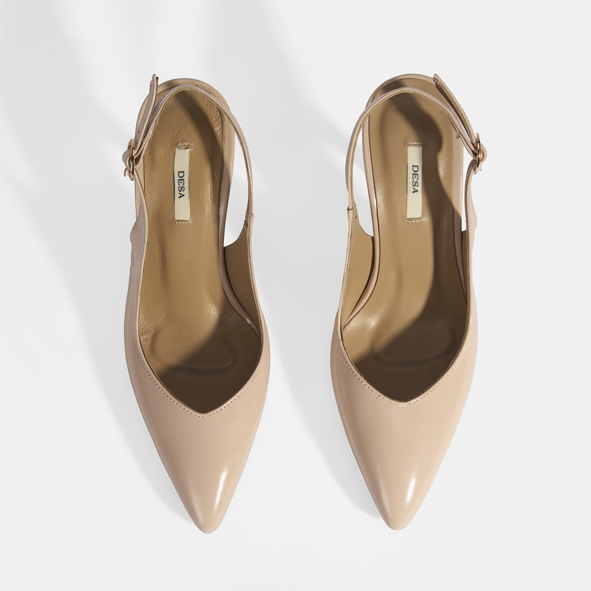 Kadın Pudra Rugan Topuklu Ayakkabı